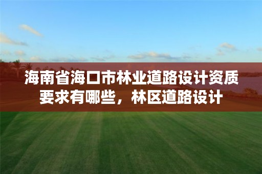 海南省海口市林业道路设计资质要求有哪些,林区道路设计