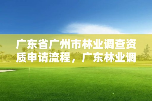 广东省广州市林业调查资质申请流程,广东林业调查规划设计院