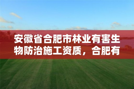 安徽省合肥市林业有害生物防治施工资质，合肥有害生物防治资质办理
