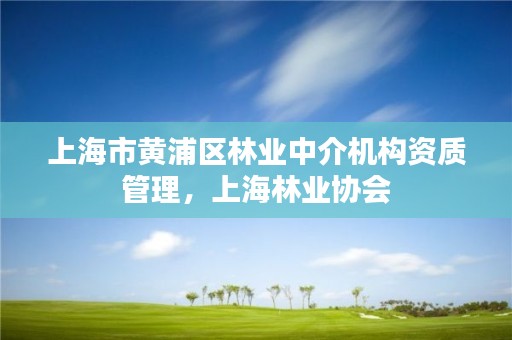 上海市黄浦区林业中介机构资质管理，上海林业协会