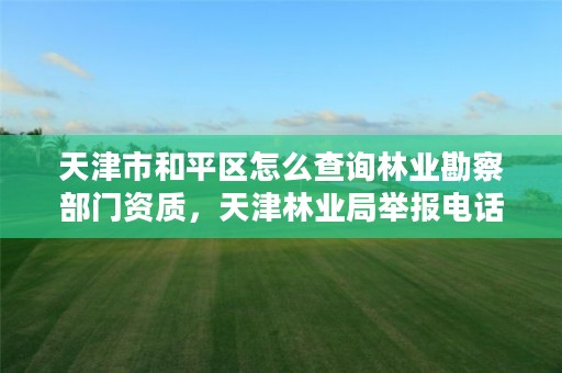 天津市和平区怎么查询林业勘察部门资质,天津林业局举报电话