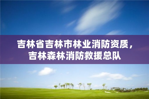 吉林省吉林市林业消防资质，吉林森林消防救援总队