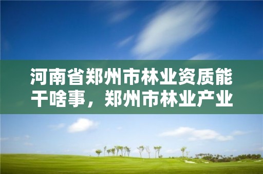河南省郑州市林业资质能干啥事,郑州市林业产业发展中心