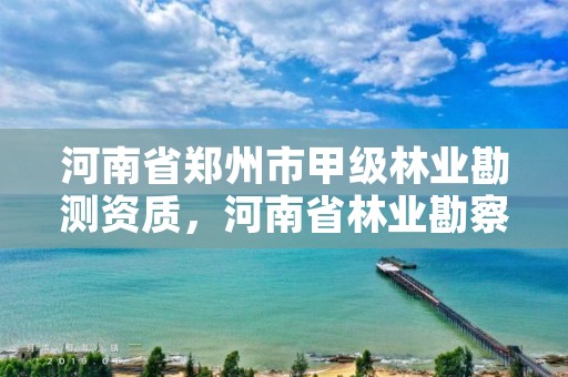 河南省郑州市甲级林业勘测资质,河南省林业勘察设计院