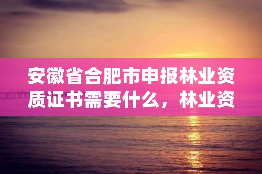 安徽省合肥市申报林业资质证书需要什么，林业资质要求