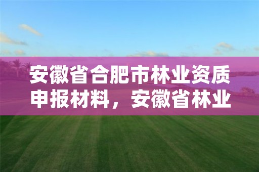 安徽省合肥市林业资质申报材料，安徽省林业工程系列技术资格评审标准条件