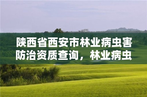 陕西省西安市林业病虫害防治资质查询，林业病虫害防治资质审批权限