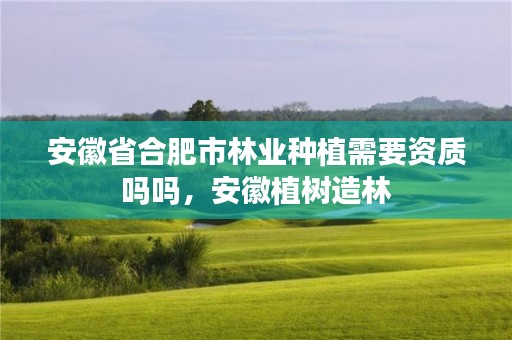 安徽省合肥市林业种植需要资质吗吗，安徽植树造林