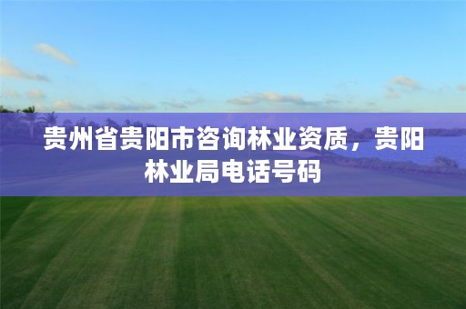 贵州省贵阳市咨询林业资质,贵阳林业局电话号码