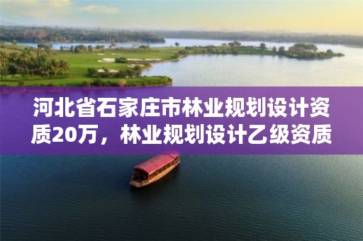 河北省石家庄市林业规划设计资质20万,林业规划设计乙级资质