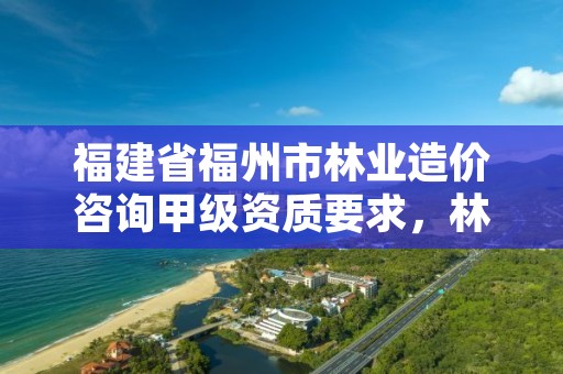 福建省福州市林业造价咨询甲级资质要求,林业部造价员