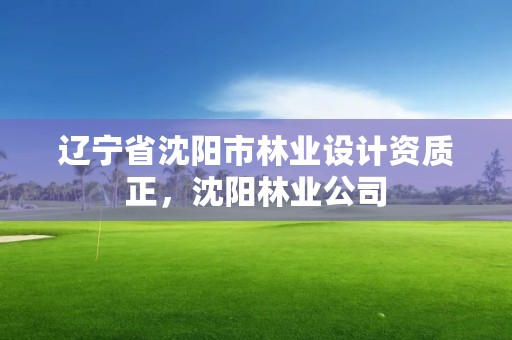 辽宁省沈阳市林业设计资质正,沈阳林业公司