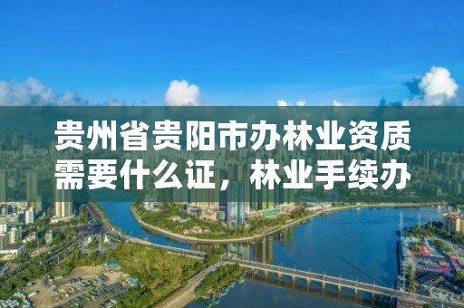 贵州省贵阳市办林业资质需要什么证,林业手续办理