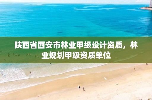 陕西省西安市林业甲级设计资质，林业规划甲级资质单位