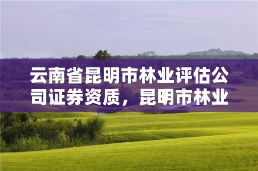 云南省昆明市林业评估公司证券资质,昆明市林业基金征收管理站