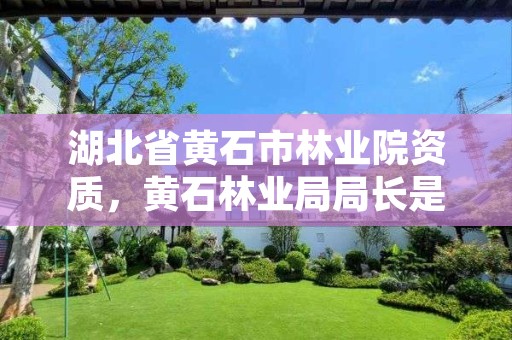 湖北省黄石市林业院资质,黄石林业局局长是谁