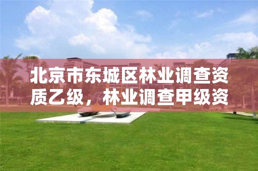 北京市东城区林业调查资质乙级，林业调查甲级资质