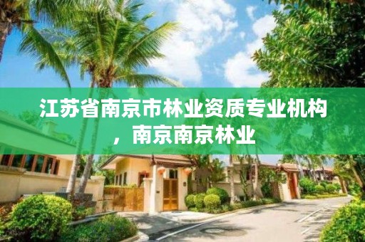 江苏省南京市林业资质专业机构,南京南京林业