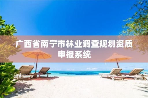 广西省南宁市林业调查规划资质申报系统