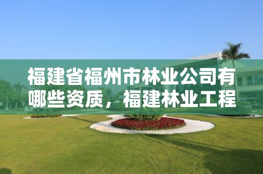 福建省福州市林业公司有哪些资质,福建林业工程有限公司
