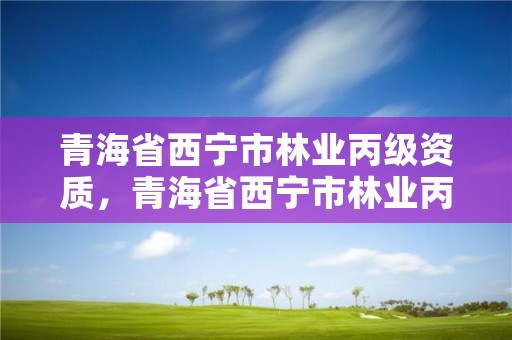 青海省西宁市林业丙级资质，青海省西宁市林业丙级资质公示
