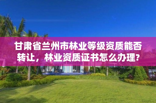 甘肃省兰州市林业等级资质能否转让,林业资质证书怎么办理?