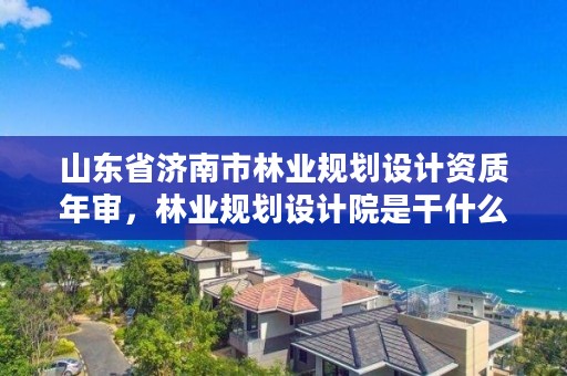 山东省济南市林业规划设计资质年审,林业规划设计院是干什么的