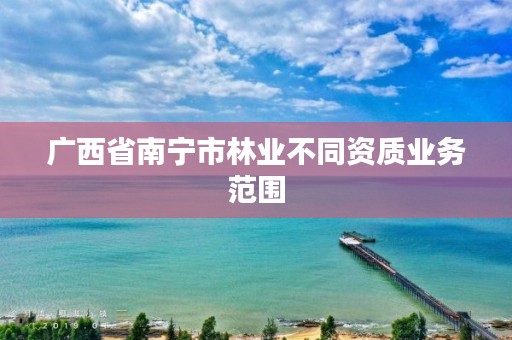 广西省南宁市林业不同资质业务范围