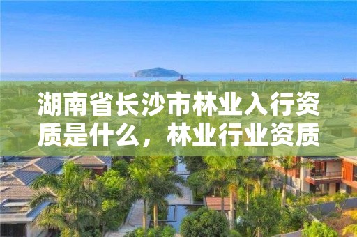 湖南省长沙市林业入行资质是什么,林业行业资质都有哪些