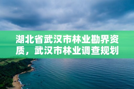 湖北省武汉市林业勘界资质,武汉市林业调查规划设计有限公司