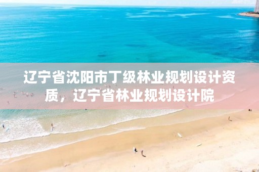 辽宁省沈阳市丁级林业规划设计资质,辽宁省林业规划设计院