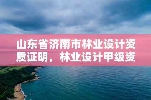 山东省济南市林业设计资质证明,林业设计甲级资质