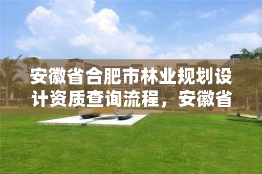 安徽省合肥市林业规划设计资质查询流程，安徽省林业规划设计院