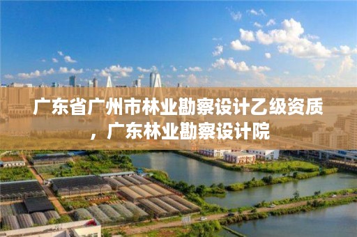 广东省广州市林业勘察设计乙级资质,广东林业勘察设计院