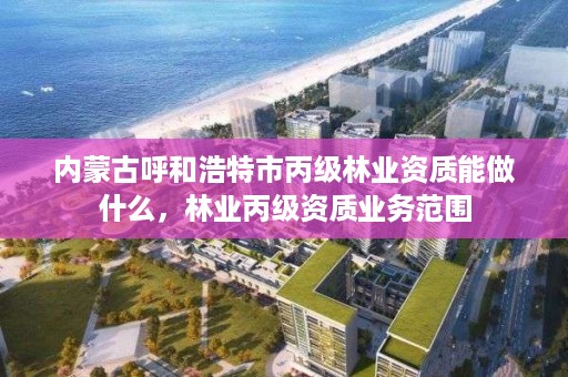 内蒙古呼和浩特市丙级林业资质能做什么,林业丙级资质业务范围