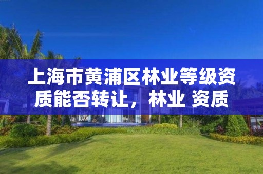 上海市黄浦区林业等级资质能否转让,林业 资质