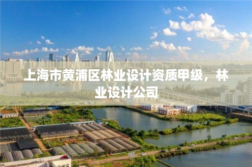 上海市黄浦区林业设计资质甲级，林业设计公司