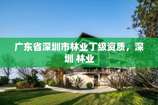 广东省深圳市林业丁级资质,深圳 林业