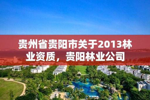贵州省贵阳市关于2013林业资质,贵阳林业公司