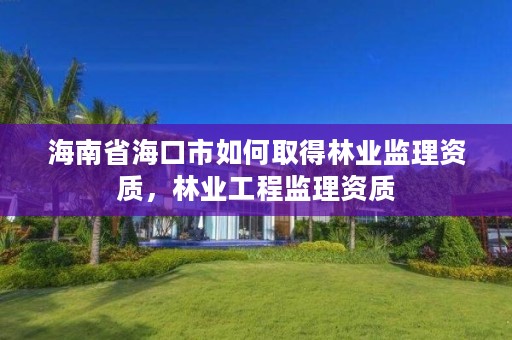 海南省海口市如何取得林业监理资质,林业工程监理资质
