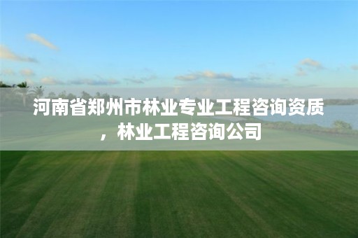 河南省郑州市林业专业工程咨询资质,林业工程咨询公司