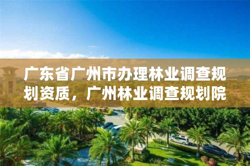 广东省广州市办理林业调查规划资质,广州林业调查规划院