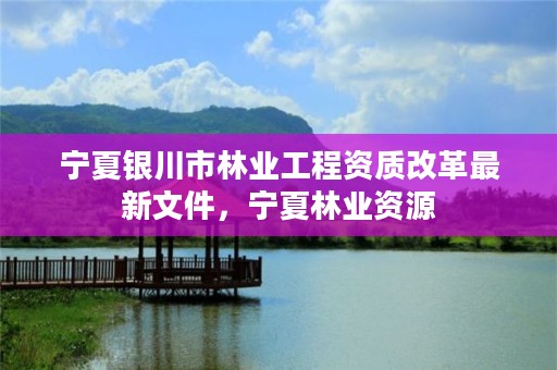 宁夏银川市林业工程资质改革最新文件,宁夏林业资源