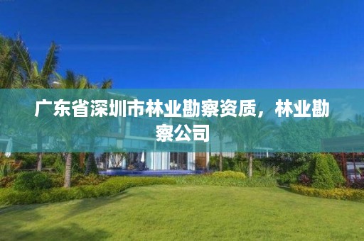广东省深圳市林业勘察资质,林业勘察公司