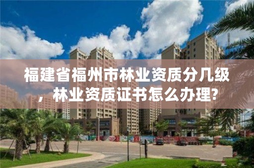 福建省福州市林业资质分几级,林业资质证书怎么办理?
