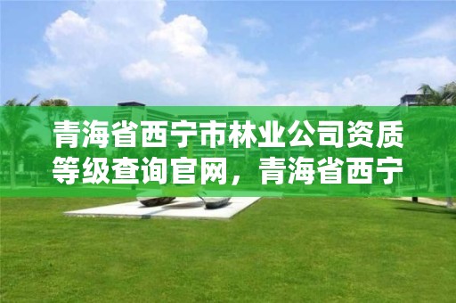 青海省西宁市林业公司资质等级查询官网，青海省西宁市林业公司资质等级查询官网网址