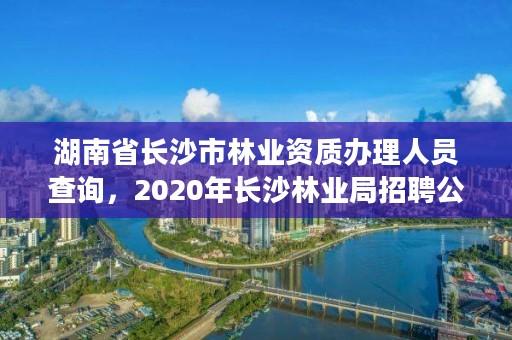 湖南省长沙市林业资质办理人员查询,2020年长沙林业局招聘公告
