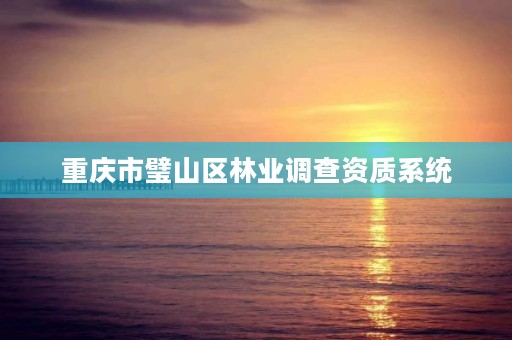 重庆市璧山区林业调查资质系统