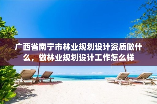 广西省南宁市林业规划设计资质做什么,做林业规划设计工作怎么样