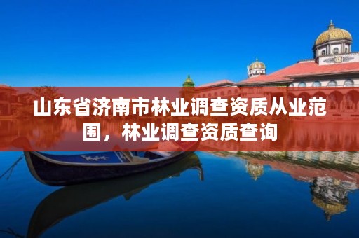 山东省济南市林业调查资质从业范围,林业调查资质查询